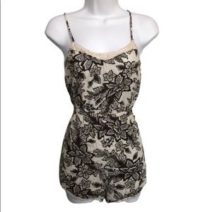 Anthropologie E by Eloise Floral Romper Womens Size XS